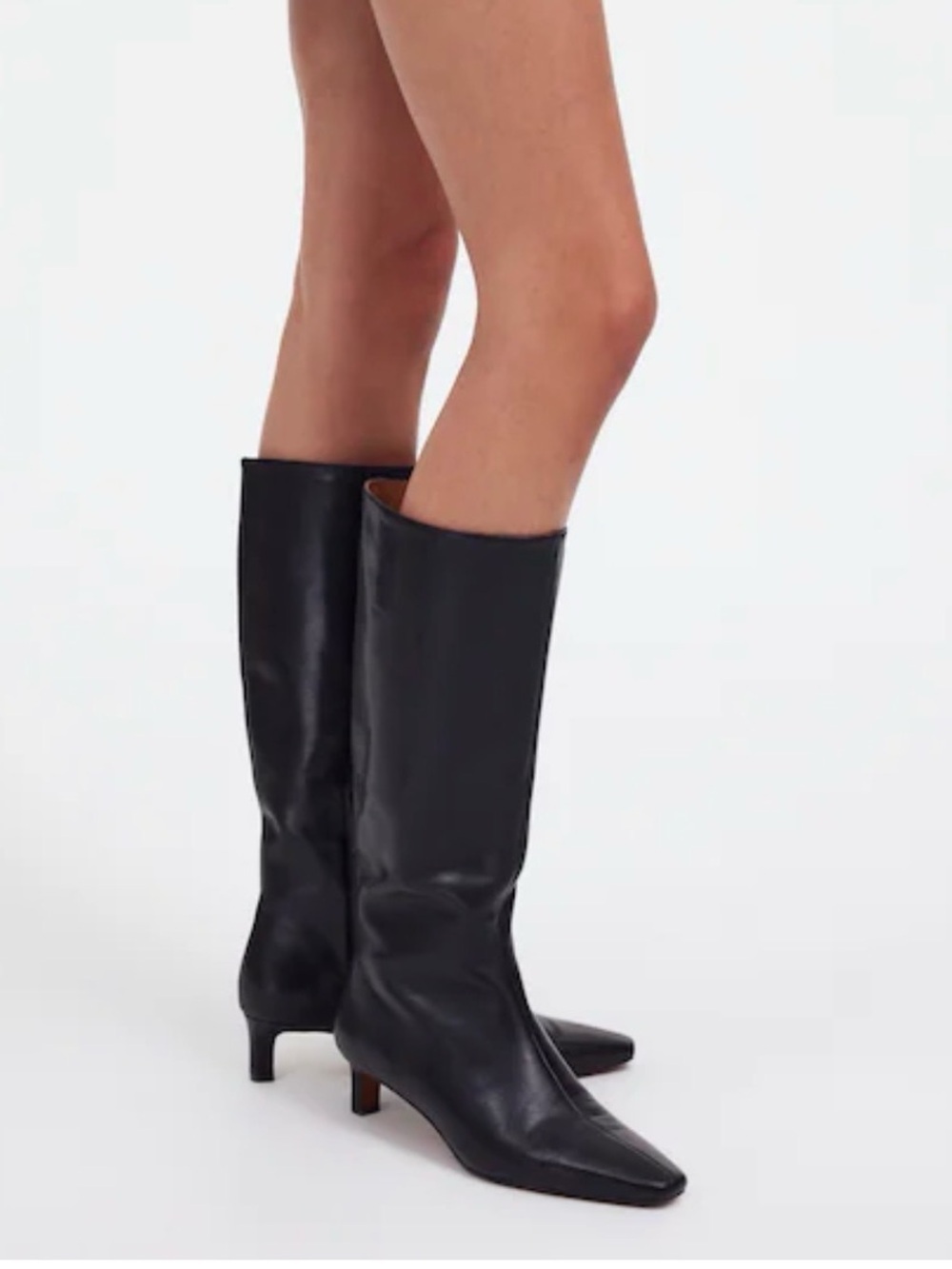 NWOT Madewell The Dimes Knee-High Boots Black Leather Size 8
